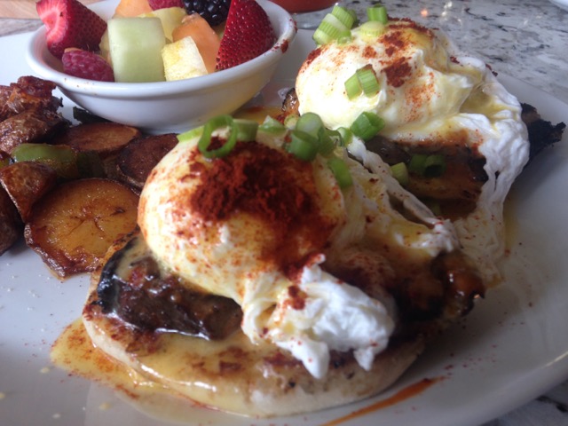 SOUTHERN BENEDICTION Poached Eggs, BBQ Brisket & Creole Hollandaise 