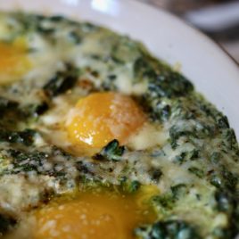 Creamed Spinach Baked Eggs