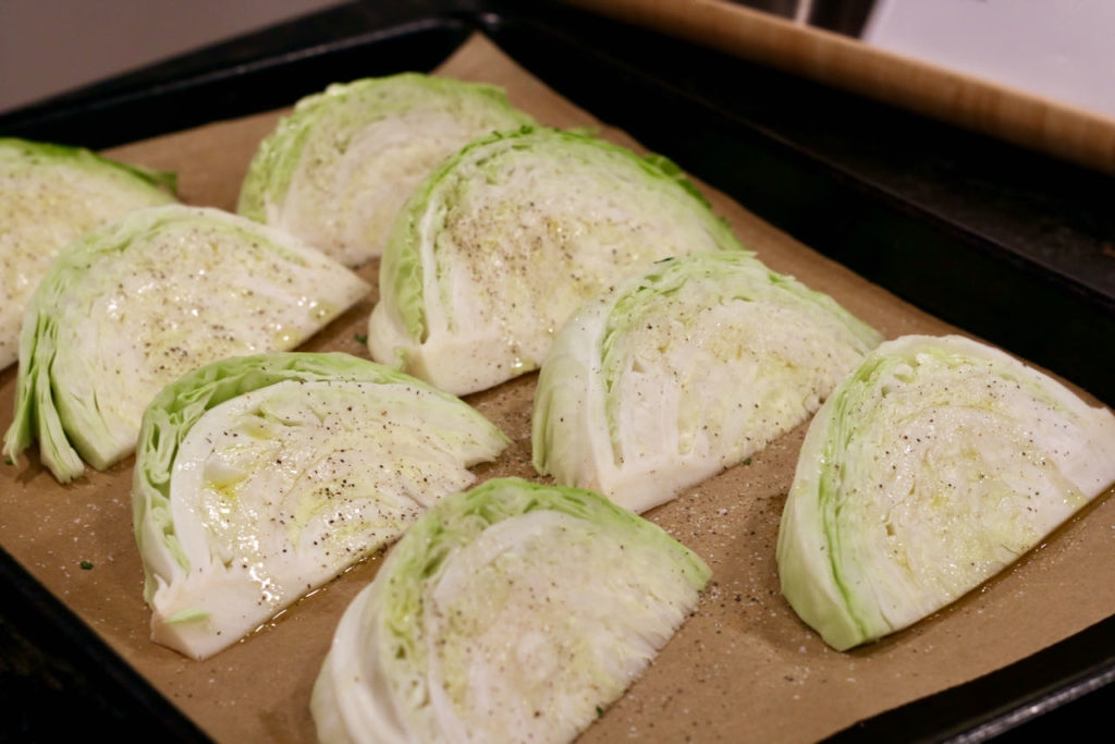 cabbage on sheet pan