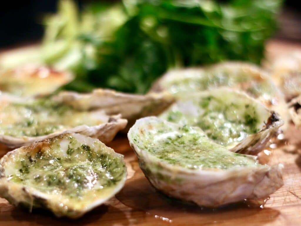 Roasted Oysters in Tray