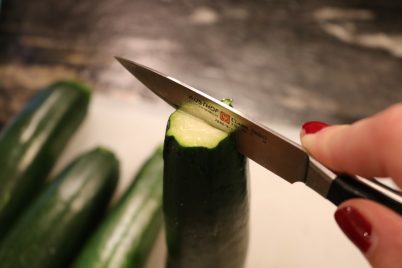 Slicing a Zucchini lengthwise