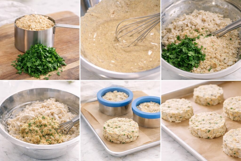 step by step visual for how to make the best crab cake recipe