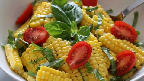 corn & basil salad