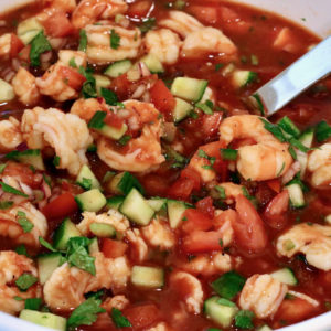 Big bowl of Mexican Shrimp Cocktail