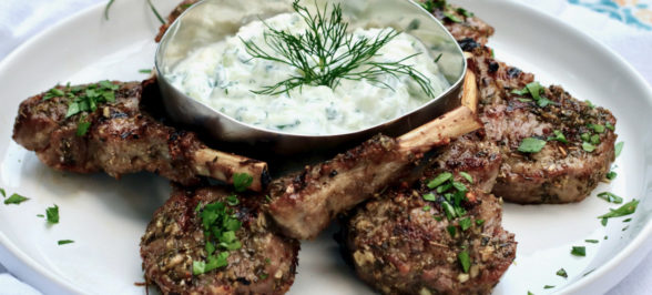 Grilled Lamb Chops with Tzatziki Sauce