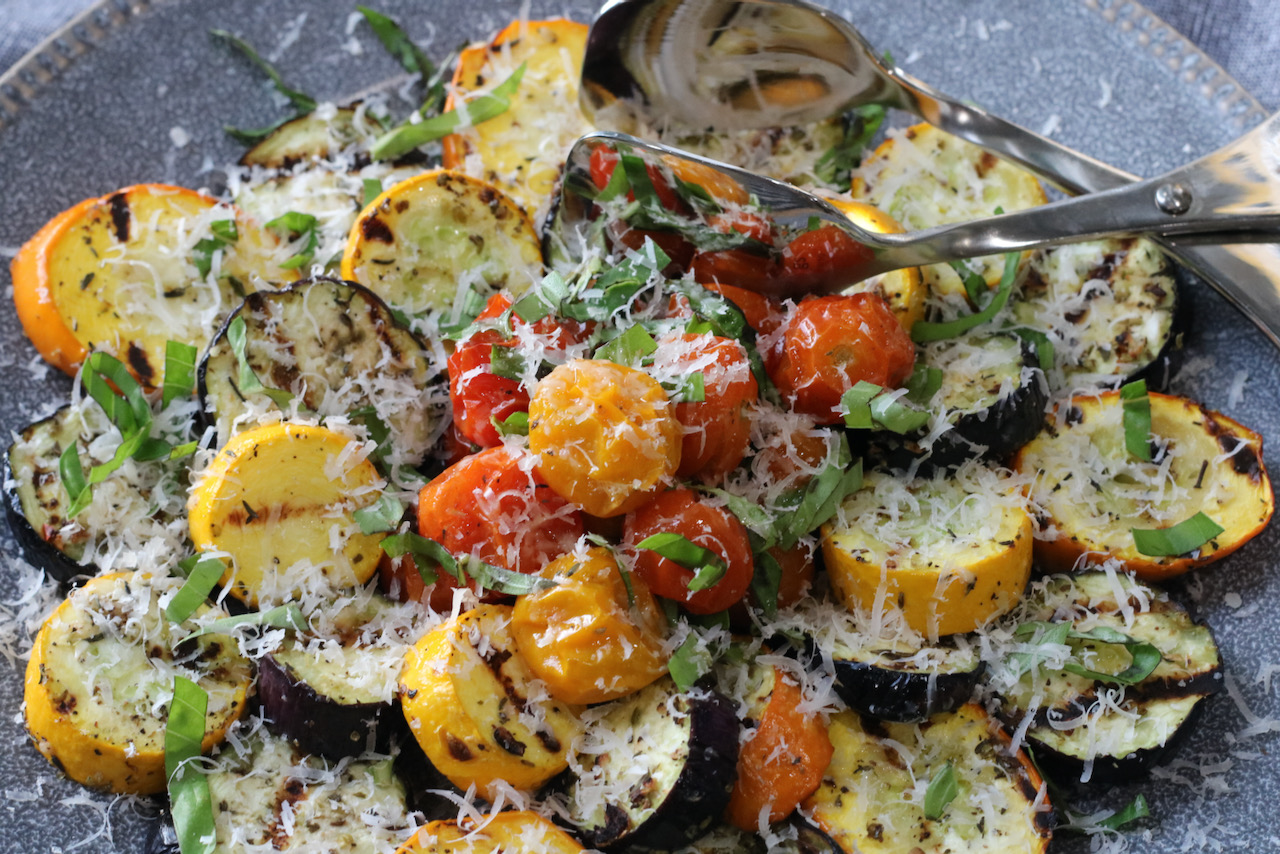 grilled summer vegetables with parmesan cheese