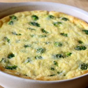 Baked crustless quiche with broccoli & cheese