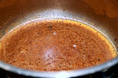 Pork Drippings in pan to start gravy sauce