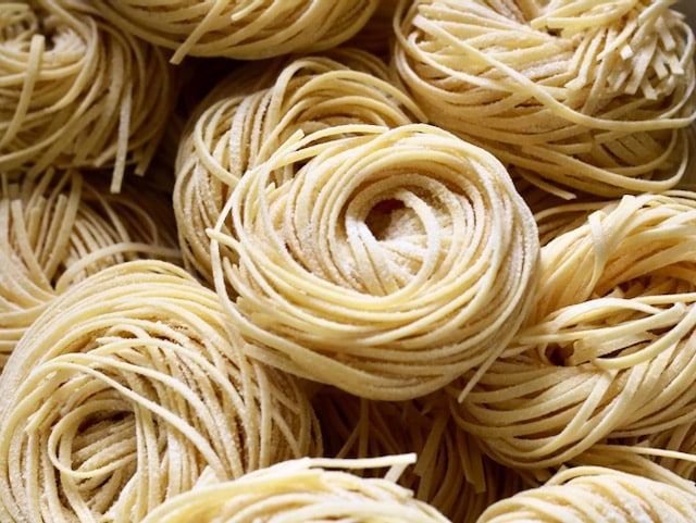 dried homemade spaghetti nests