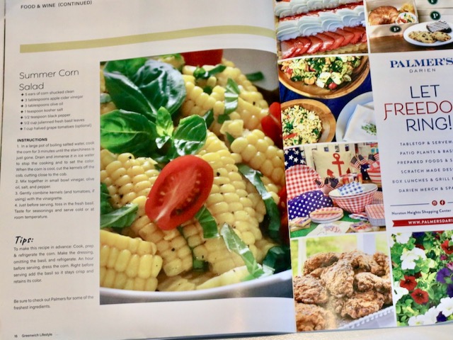 corn salad featured in a magazine