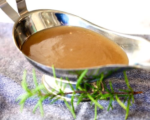 Turkey gravy in gravy boat