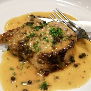 Pork roast with Green Peppercorn Sauce