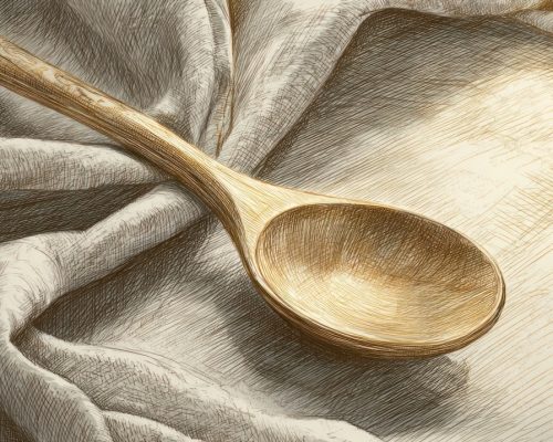 A sketch of a wooden spoon as the feature image of a blog post about Comfort Food