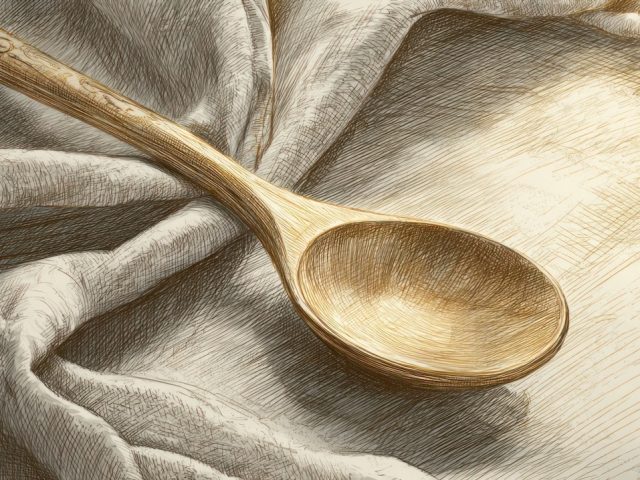 A sketch of a wooden spoon as the feature image of a blog post about Comfort Food