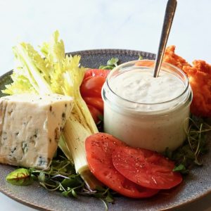 blue cheese dressing in a jar
