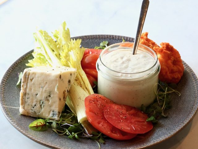 blue cheese dressing in a jar