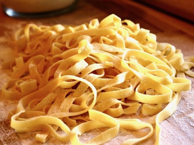 Homemade Taglitelle Pasta