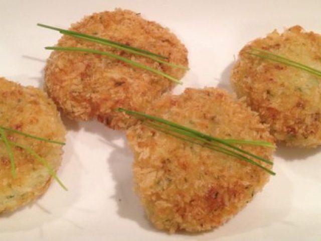 Chive risotto cakes